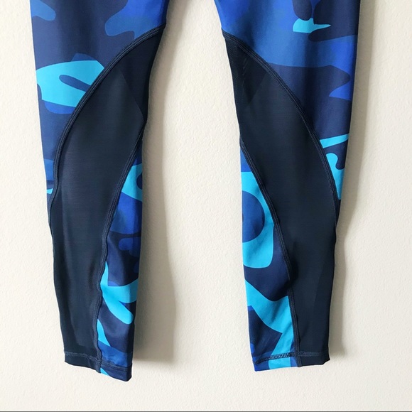 Zyia Navy Camo Mesh Light n Tight Leggings Blue 2 - Picture 8 of 12